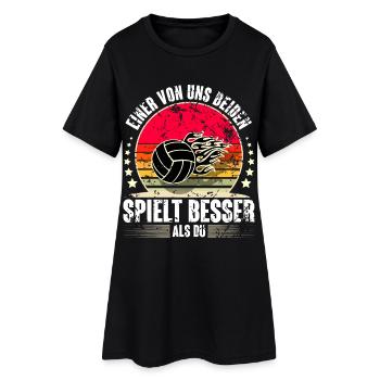 Volleyball - Frauen T-Shirt-Kleid - Schwarz - Vorne