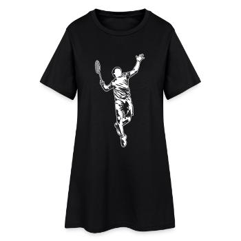 Badminton player sketch - Women’s T-Shirt Dress - black - Front