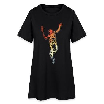 Dessin d’un joueur de badminton - Robe T-shirt Femme - noir - Devant
