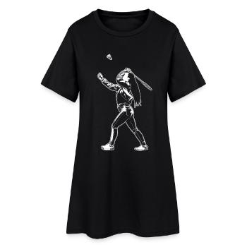 Badminton filles - Robe T-shirt Femme - noir - Devant