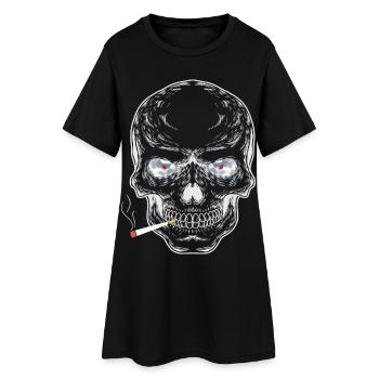 Crâne aux yeux de diamant - Robe T-shirt Femme - noir - Devant