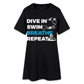 Diving Swimming Breathing Repeating - Women’s T-Shirt Dress - black - Front