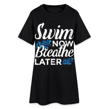 Drôle de sort de natation - Robe T-shirt Femme - noir - Devant