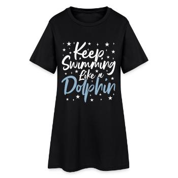 Schwimmspruch - Frauen T-Shirt-Kleid - Schwarz - Vorne