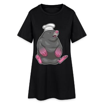 Mole Chef Chef Hat Cooking - Women’s T-Shirt Dress - black - Front