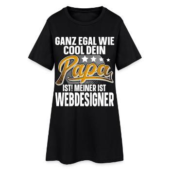 Webdesigner Papa Vater Vatertag Cooler Papa - Frauen T-Shirt-Kleid - Schwarz - Vorne