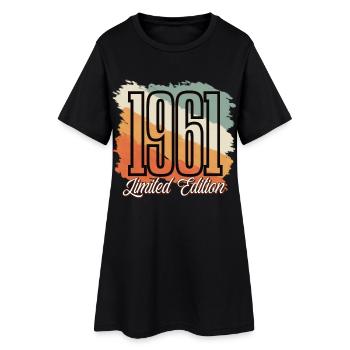 1961 Geburtsjahr Geburtstag Baujahr Vintage Retro - Frauen T-Shirt-Kleid - Schwarz - Vorne