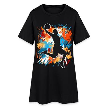 Basketball Basketballer - Frauen T-Shirt-Kleid - Schwarz - Vorne
