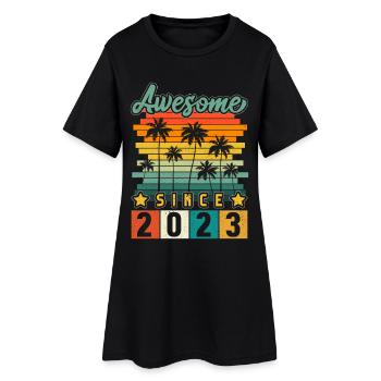 2023 Born Birthday Year of birth vintage - Women’s T-Shirt Dress - black - Front