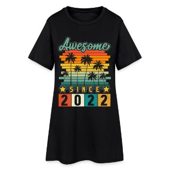 2022 Geboren Geburtstag Geburtsjahr Vintage - Frauen T-Shirt-Kleid - Schwarz - Vorne