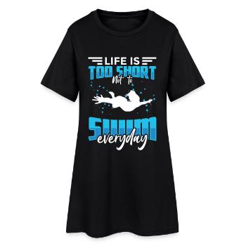 Dictons motivants sur la natation - Robe T-shirt Femme - noir - Devant