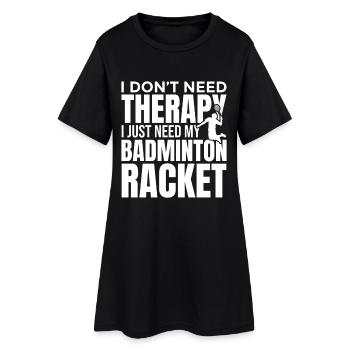Blague amusante sur le badminton - Robe T-shirt Femme - noir - Devant