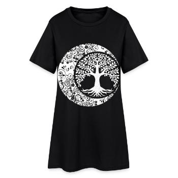 Arbre de Vie Phases de Lune Cresent Mandala Yoga - Robe T-shirt Femme - noir - Devant