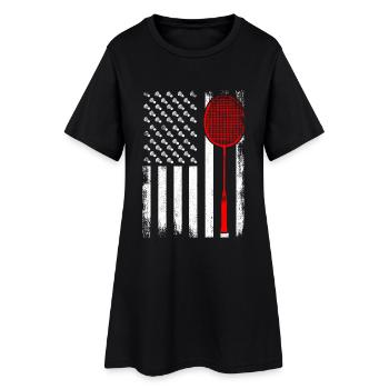 Joueur de badminton patriotique - Robe T-shirt Femme - noir - Devant