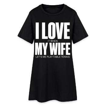 Ping-pong - Robe T-shirt Femme - noir - Devant
