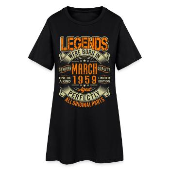 1959 März Geburtstag Legende - Frauen T-Shirt-Kleid - Schwarz - Vorne