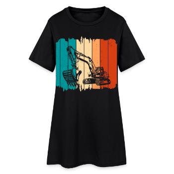 Excavatrice - Robe T-shirt Femme - noir - Devant