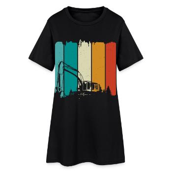 Excavatrice - Robe T-shirt Femme - noir - Devant
