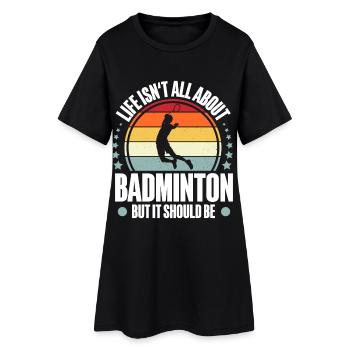 Badminton - Frauen T-Shirt-Kleid - Schwarz - Vorne