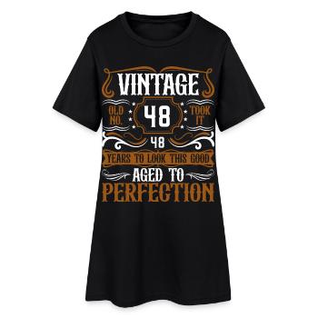 48e anniversaire Vintage Rétro - Robe T-shirt Femme - noir - Devant