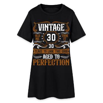 30e anniversaire Vintage Rétro - Robe T-shirt Femme - noir - Devant