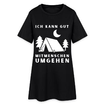 Ich kann gut Menschen umgehen – Camping - Frauen T-Shirt-Kleid - Schwarz - Vorne