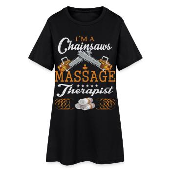 Massage à la tronçonneuse - Robe T-shirt Femme - noir - Devant