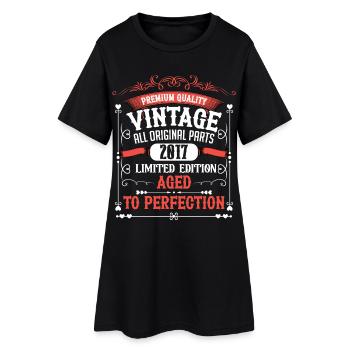 2017 Year of birth Born Birthday Vintage - Women’s T-Shirt Dress - black - Front