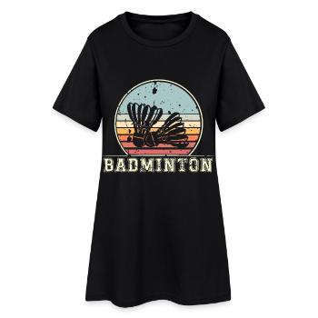 Badminton - Frauen T-Shirt-Kleid - Schwarz - Vorne