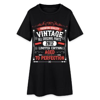 2012 Année de naissance Né Anniversaire Vintage - Robe T-shirt Femme - noir - Devant