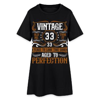 33e anniversaire Vintage Rétro - Robe T-shirt Femme - noir - Devant