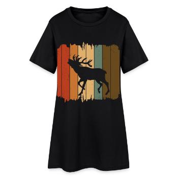 Cerf - Robe T-shirt Femme - noir - Devant