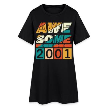 2001 Born Birthday Year of birth vintage - Women’s T-Shirt Dress - black - Front