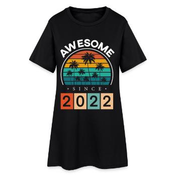 2022 Geboren Geburtstag Geburtsjahr Vintage - Frauen T-Shirt-Kleid - Schwarz - Vorne