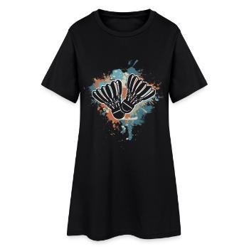 Badminton - Frauen T-Shirt-Kleid - Schwarz - Vorne