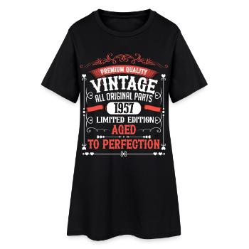 1957 Geburtsjahr Geboren Geburtstag Vintage - Frauen T-Shirt-Kleid - Schwarz - Vorne