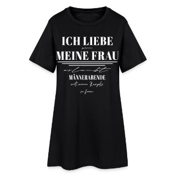 ICH LIEBE MEINE FRAU & Männerabende mit Kumpels - Frauen T-Shirt-Kleid - Schwarz - Vorne