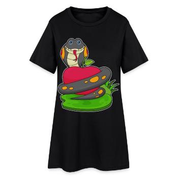 Pomme serpent - Robe T-shirt Femme - noir - Devant