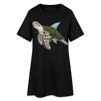 Aileron de requin tortue - Robe T-shirt Femme - noir - Devant