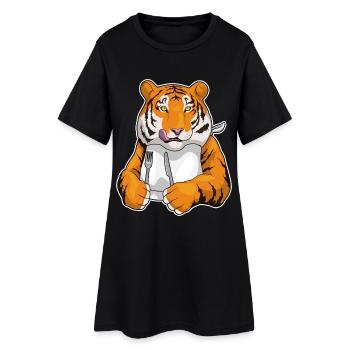 Tiger Besteck Kochen Küche - Frauen T-Shirt-Kleid - Schwarz - Vorne