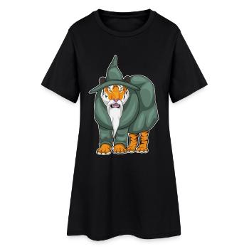 Tiger Halloween Wizard - Women’s T-Shirt Dress - black - Front