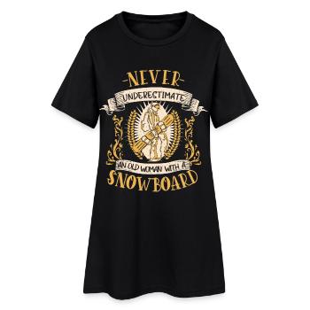 Snowboard Snowboarder Winter Sports Gift - Women’s T-Shirt Dress - black - Front