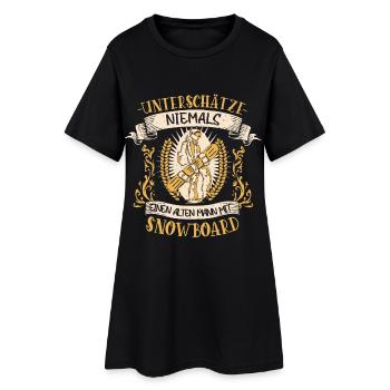 Snowboard Snowboarder Lustiger Spruch Geschenk - Frauen T-Shirt-Kleid - Schwarz - Vorne