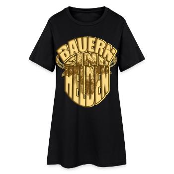 Bauern sind Helden Stier Rind Bauer - Frauen T-Shirt-Kleid - Schwarz - Vorne