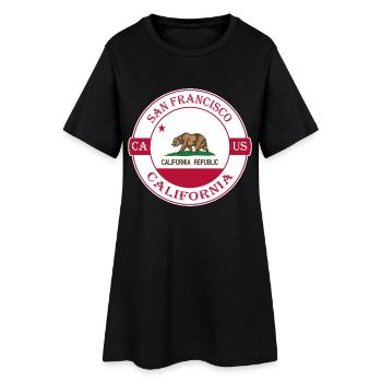 Logo souvenir du drapeau de la Californie de San Francisco aux États-Unis - Robe T-shirt Femme - noir - Devant