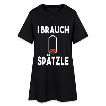 I brauch Spätzle Schwäbisch Schwaben - Frauen T-Shirt-Kleid - Schwarz - Vorne