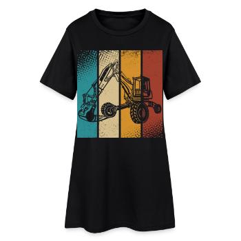 Excavatrice - Robe T-shirt Femme - noir - Devant