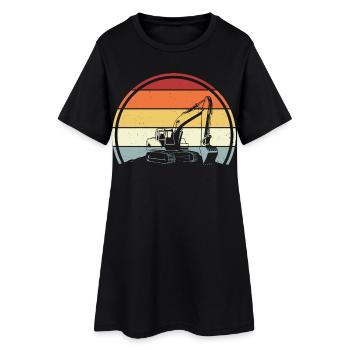 Excavatrice - Robe T-shirt Femme - noir - Devant