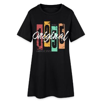 1955 vintage rétro anniversaire - Robe T-shirt Femme - noir - Devant