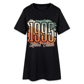 1995 Année de naissance Anniversaire Année de construction Vintage Rétro - Robe T-shirt Femme - noir - Devant